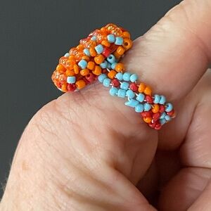 Colorful Beaded Women's Ring